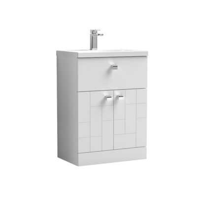 Blocks 600mm Floor Standing 2-Door/Drawer Vanity Unit & Basin 1