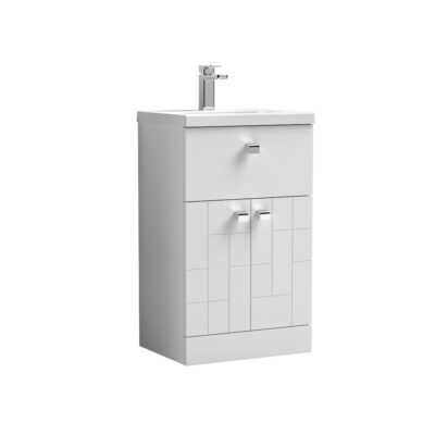 Blocks 500mm Floor Standing 2-Door/Drawer Vanity Unit & Basin 1