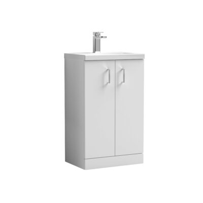 Arno 500mm Floor Standing 2-Door Vanity & Ceramic Basin White