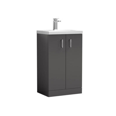 Core 500mm Floor Standing 2-Door Vanity & Ceramic Basin