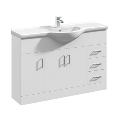 Mayford 1200mm X 330 Floor Standing Cabinet & Round Basin