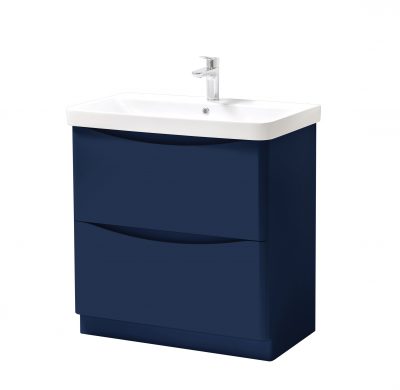 Cayo 800 Floor Standing 2 Drawer Vanity Unit and Ceramic Basin