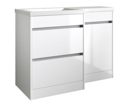 CITY 1100 L SHAPED FURNITURE AND CERAMIC BASIN SET INCLUDING CISTERN, LEFT AND RIGHT HAND AVAILABLE