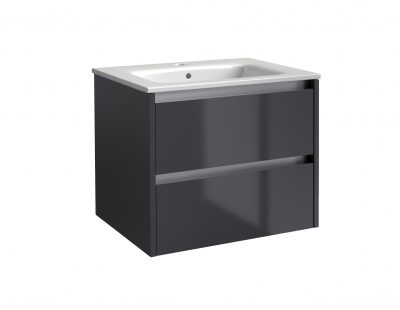 CITY 600 WALL MOUNTED UNIT AND CERAMIC BASIN STORM GREY GLOSS