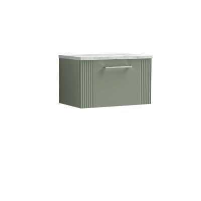 DECO 600 WALL HUNG CABINET 1 DRAWER WITH WHITE MARBLE TOP